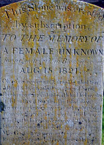 Grave of murder victim - close-up of text March 2008
